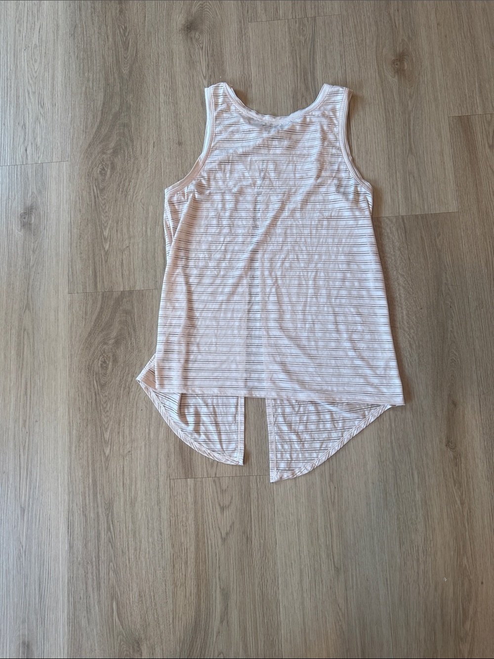 lululemon athletica Pale Pink Striped High-Low Tank